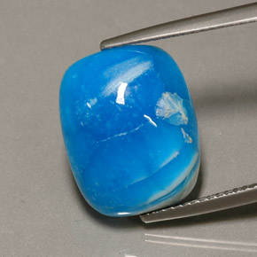 11.42캐럿 천연 화이트 블루 헤미모르파이트, 쿠션 컷, 15.4×12.4 mm, 불투명체