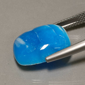 11.42캐럿 천연 화이트 블루 헤미모르파이트, 쿠션 컷, 15.4×12.4 mm, 불투명체