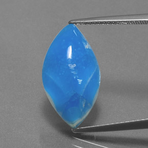9.64캐럿 천연 화이트 블루 헤미모르파이트, 마퀴즈, 19.2×10.7 mm, 불투명체