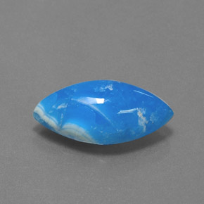 9.64캐럿 천연 화이트 블루 헤미모르파이트, 마퀴즈, 19.2×10.7 mm, 불투명체