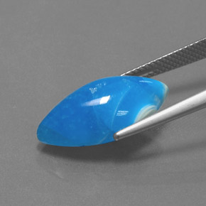 9.64캐럿 천연 화이트 블루 헤미모르파이트, 마퀴즈, 19.2×10.7 mm, 불투명체
