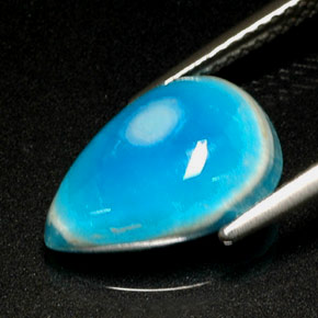 4.76캐럿 천연 화이트 블루 헤미모르파이트, 배 모양, 불투명체