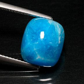 8.31캐럿 천연 화이트 블루 헤미모르파이트, 쿠션 컷, 12.1×10.3 mm, 불투명체