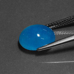 6.25캐럿 천연 블루 헤미모르파이트, 타원형 컷, 불투명체