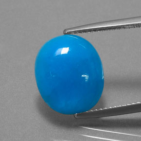 9.08캐럿 천연 블루 헤미모르파이트, 타원형 컷, 14.1×11.8 mm, 투명한