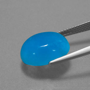 9.08캐럿 천연 블루 헤미모르파이트, 타원형 컷, 14.1×11.8 mm, 투명한