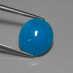 10.30캐럿 천연 블루 헤미모르파이트, 타원형 컷, 14.4×12.4 mm, 투명한