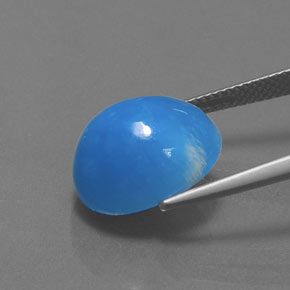 13.12캐럿 천연 화이트 블루 헤미모파이트, 타원형 컷, 불투명체