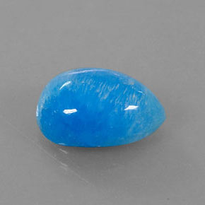 7.20캐럿 천연 블루 헤미모르파이트, 배 모양, 14.1×10.3 mm, 투명한