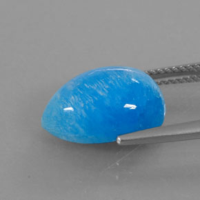 7.20캐럿 천연 블루 헤미모르파이트, 배 모양, 14.1×10.3 mm, 투명한