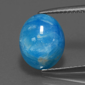 5.42캐럿 천연 블루 헤미모르파이트, 타원형 컷, 11.5×9.3 mm, 불투명체