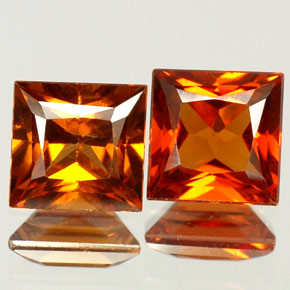 캐럿 천연 오렌지 헤소나이트 가넷 보석, 스퀘어, 5.1×4.9 mm, VS