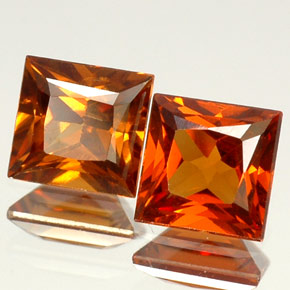 캐럿 천연 오렌지 헤소나이트 가넷 보석, 스퀘어, 5.1×4.9 mm, VS