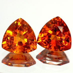 캐럿 천연 오렌지 헤소나이트 가넷 보석, 트릴리언, 6.9×6.8 mm, VS-SI