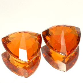 캐럿 천연 오렌지 헤소나이트 가넷 보석, 트릴리언, 6.9×6.8 mm, VS-SI