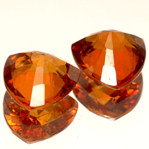 캐럿 천연 오렌지 헤소나이트 가넷 보석, 트릴리언, 6×6 mm, VS