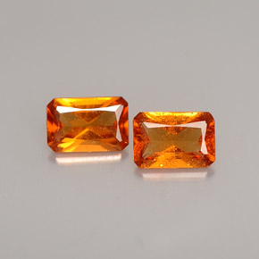 캐럿 천연 오렌지 헤소나이트 가넷 보석, 에메랄드 컷, 6×4 mm, VS-SI