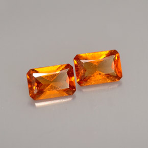 캐럿 천연 오렌지 헤소나이트 가넷 보석, 에메랄드 컷, 6×4 mm, VS-SI