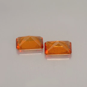 캐럿 천연 오렌지 헤소나이트 가넷 보석, 에메랄드 컷, 6×4 mm, VS-SI