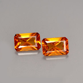 캐럿 천연 만다린 오렌지 헤소나이트 가넷 보석, 에메랄드 컷, 6×4.1 mm, SI