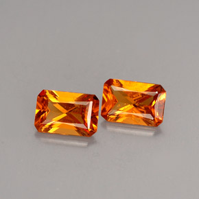 캐럿 천연 만다린 오렌지 헤소나이트 가넷 보석, 에메랄드 컷, 6×4.1 mm, SI