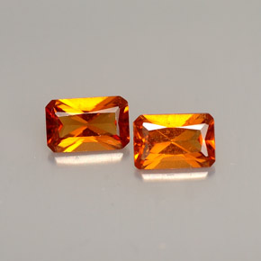 캐럿 천연 오렌지 헤소나이트 가넷 보석, 에메랄드 컷, 6.1×4 mm, VS-SI
