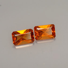 캐럿 천연 오렌지 헤소나이트 가넷 보석, 에메랄드 컷, 6.1×4 mm, VS-SI