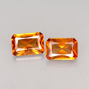 캐럿 천연 만다린 오렌지 헤소나이트 가넷 보석, 에메랄드 컷, 6.1×4.2 mm, VS-SI