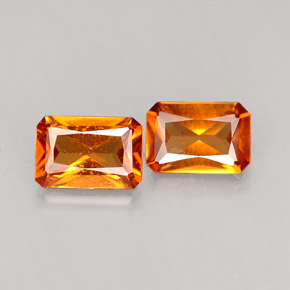 캐럿 천연 만다린 오렌지 헤소나이트 가넷 보석, 에메랄드 컷, 6.1×4.2 mm, VS-SI