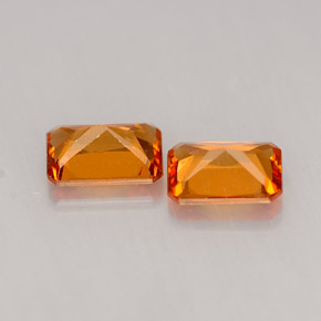 캐럿 천연 만다린 오렌지 헤소나이트 가넷 보석, 에메랄드 컷, 6.1×4.2 mm, VS-SI