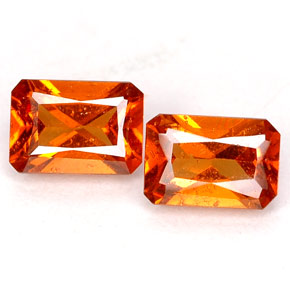 캐럿 천연 오렌지 헤소나이트 가넷 보석, 에메랄드 컷, 6×4.3 mm, VS-SI