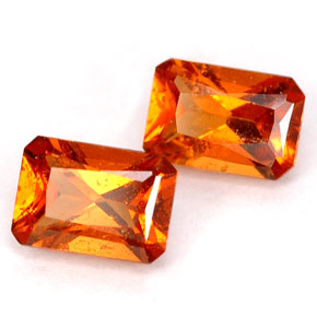 캐럿 천연 오렌지 헤소나이트 가넷 보석, 에메랄드 컷, 6×4.3 mm, VS-SI