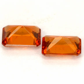 캐럿 천연 오렌지 헤소나이트 가넷 보석, 에메랄드 컷, 6×4.3 mm, VS-SI