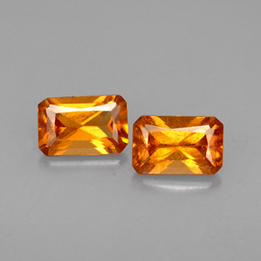 캐럿 천연 오렌지 헤소나이트 가넷 보석, 에메랄드 컷, 6.1×4 mm, VS-SI