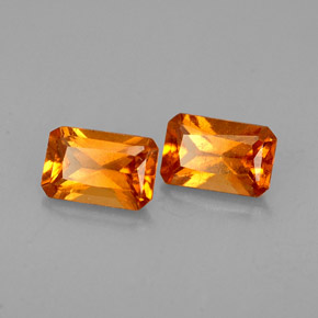 캐럿 천연 오렌지 헤소나이트 가넷 보석, 에메랄드 컷, 6.1×4 mm, VS-SI