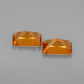 캐럿 천연 오렌지 헤소나이트 가넷 보석, 에메랄드 컷, 6.1×4 mm, VS-SI