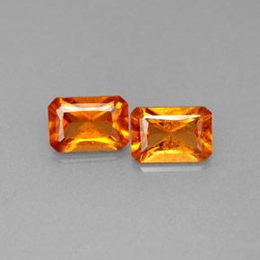 캐럿 천연 오렌지 헤소나이트 가넷 보석, 에메랄드 컷, 6.1×4.2 mm, SI