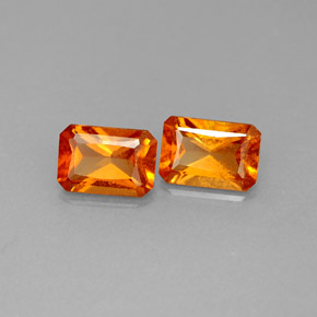 캐럿 천연 오렌지 헤소나이트 가넷 보석, 에메랄드 컷, 6.1×4.2 mm, SI