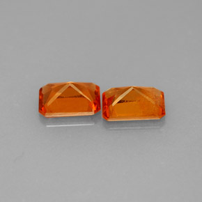 캐럿 천연 오렌지 헤소나이트 가넷 보석, 에메랄드 컷, 6.1×4.2 mm, SI