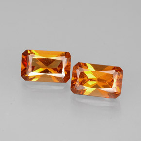 캐럿 천연 만다린 오렌지 헤소나이트 가넷 보석, 에메랄드 컷, 6×3.9 mm, VS-SI