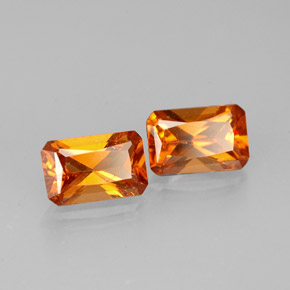 캐럿 천연 만다린 오렌지 헤소나이트 가넷 보석, 에메랄드 컷, 6×3.9 mm, VS-SI