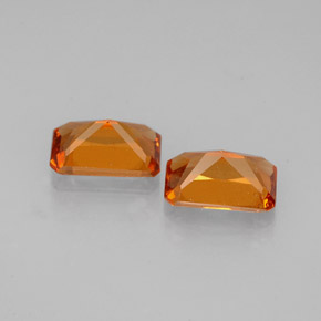 캐럿 천연 만다린 오렌지 헤소나이트 가넷 보석, 에메랄드 컷, 6×3.9 mm, VS-SI