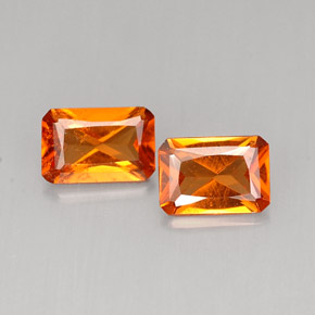 캐럿 천연 만다린 오렌지 헤소나이트 가넷 보석, 에메랄드 컷, 5.8×4.1 mm, VS-SI