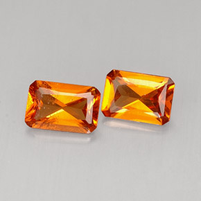 캐럿 천연 만다린 오렌지 헤소나이트 가넷 보석, 에메랄드 컷, 5.8×4.1 mm, VS-SI