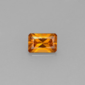 0.61캐럿 천연 만다린 오렌지 헤소나이트 가넷, 에메랄드 컷, 5.9×4 mm, VS
