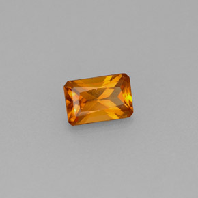 0.61캐럿 천연 만다린 오렌지 헤소나이트 가넷, 에메랄드 컷, 5.9×4 mm, VS