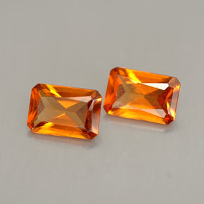 캐럿 천연 만다린 오렌지 헤소나이트 가넷 보석, 에메랄드 컷, 5.9×4.1 mm, VS