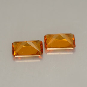 캐럿 천연 만다린 오렌지 헤소나이트 가넷 보석, 에메랄드 컷, 5.9×4.1 mm, VS