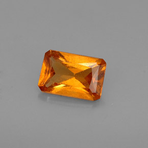 0.63캐럿 천연 만다린 오렌지 헤소나이트 가넷, 에메랄드 컷, 6.1×4.1 mm, VS