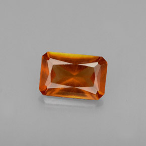 0.60캐럿 천연 만다린 오렌지 헤소나이트 가넷, 에메랄드 컷, 6.1×4.1 mm, VS